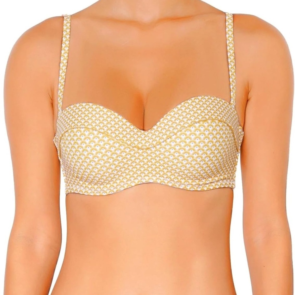 NWT Huit Women's Padded Cups Bandeau Underwire Bikini Top